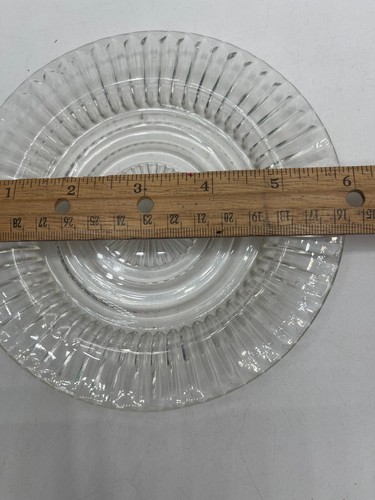Anchor Hocking Glass QUEEN MARY Vertical Ribbed Clear Salad Plate 8½” Depression - Picture 4 of 5