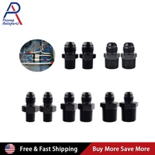 2PCS Straight AN Flare Male to NPT Adapter Fuel Hose Line Fitting Bare Aluminum