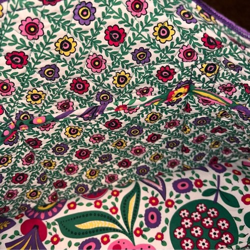 Vera Bradley Viva La Vera Floral Tote Bag Large Purse Purple Yellow Bright Funky - Picture 12 of 13
