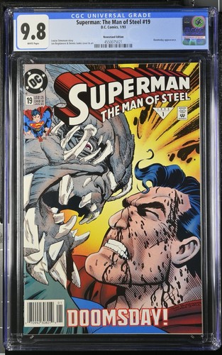 SUPERMAN: THE MAN OF STEEL #19 NEWSSTAND!! CGC 9.8 1St Printing WP DOOMSDAY APP - Picture 6 of 6