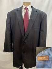 Oak Hill Men's Blazer Size 3XL 54 56R Blue Gray Glen Plaid Jacket Sport Coat