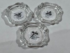 Game Bird lotto di 3 posacenere in vetro gioco uccellino gallo cedrone canvasback fagiano 4 slot