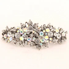 ANtique silver Tone Rhinestone silver color metal Hair Clip Barrette ha263225