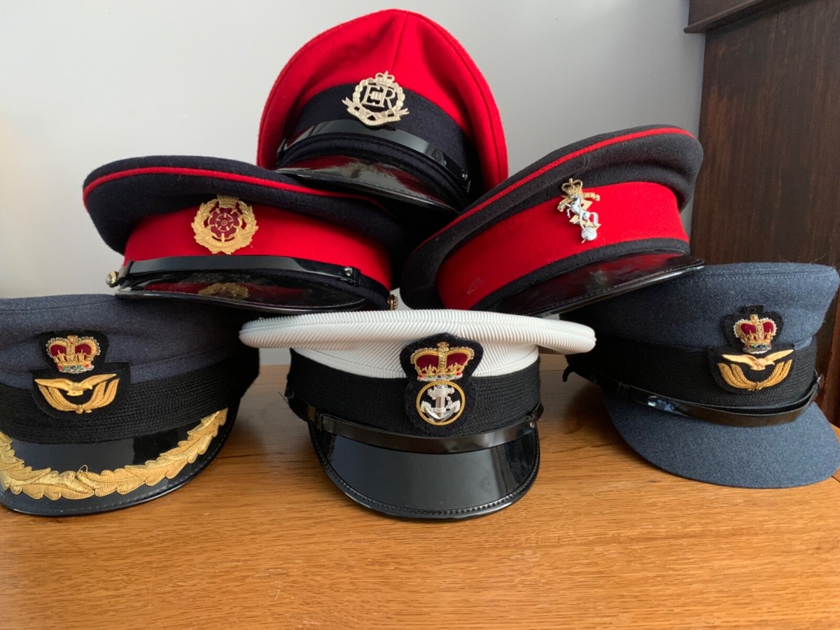 GENUINE British Army Navy RAF Cap Hat Dress Uniform Royal Officers General  MOD