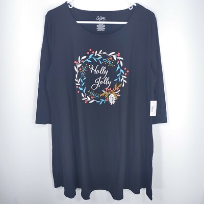 NWT City Streets Christmas Holly Jolly Swing Dress Super Comfortable Soft  Sz XL | eBay