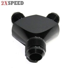 Fitting Adapter 3-Way Y-Block AN12 12-AN Male to (two) AN8 8-AN Male BLACK