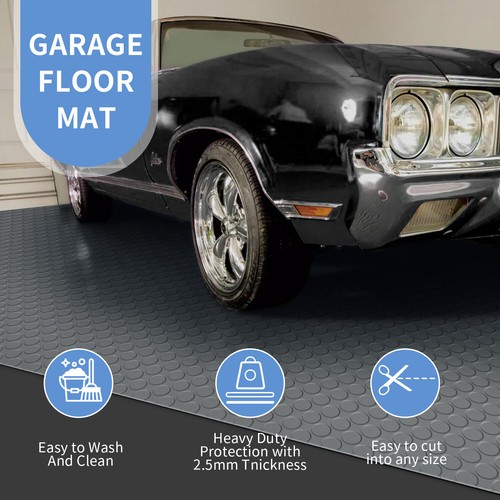 Grey Garage Floor Mat Coin Plate PVC Vinyl Flooring Rolls Trailer Non-Slip US - Picture 66 of 70