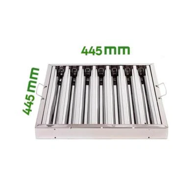 Stainless Steel Canopy Grease Baffle Filter Kitchen Extraction Hood 445x445mm