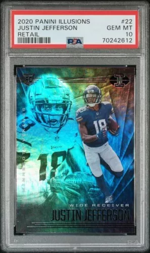 2020 Panini Illusions Retail #22 Justin Jefferson RC PSA 10 Minnesota Vikings