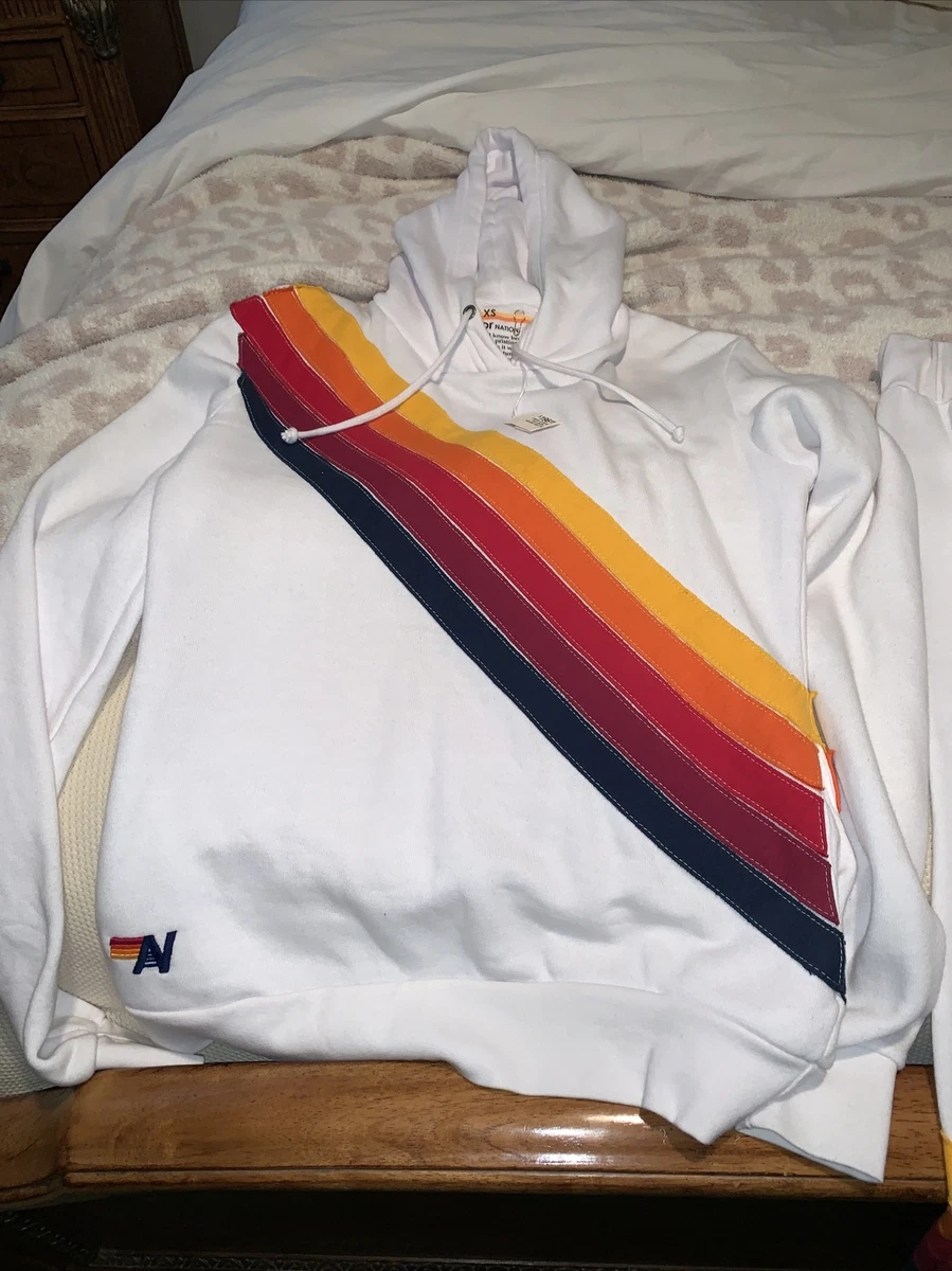 aviator nation sweatpants small Top XS White With 5 Stripe Very