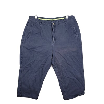 CJ Banks Womens Pants Capri Crop Women's Plus Size 16W Blue