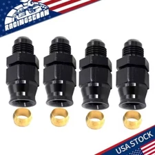 4PCS 6/8AN Male Flare to 3/8 Fuel Hardline Tube Fitting Adapter Anodized