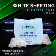 10kg White Cotton Sheet Lint-Free Industrial Cleaning Rags Wipers Wiping Cloths