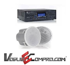 KIT FILODIFFUSIONE SINTOAMPLIFICATORE MIXER RCF + 11 CASSE 2 VIE CONTROSOFFITTO