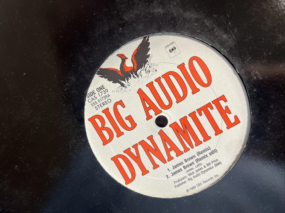 BIG AUDIO DYNAMITE JAMES BROWN 12" 1989 CBS CAS 1739 DJ PROMO - Image 2 of 2