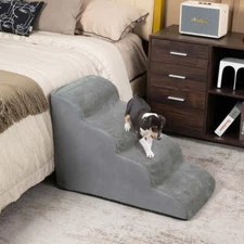 NNECW 4-Tier Foam Dog Ramp with Washable Zippered Cover