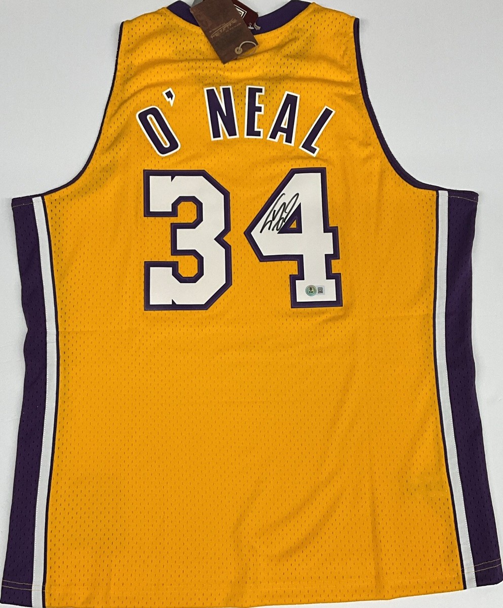 SHAQUILLE O'NEAL SIGNED LOS ANGELES LAKERS MITCHELL & NESS JERSEY