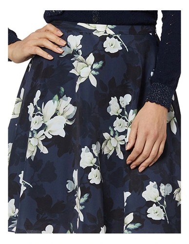 AS NEW Alannah Hill Navy Blue 'Magnolia' Floral Skirt - AU 8 - Bild 3 von 8