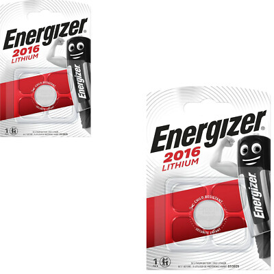 2x Energizer CR 2016 CR2016 3V Batterie Lithium Knopfzelle DL2016 Blister