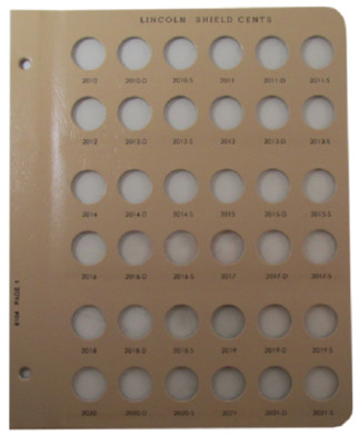 Dansco 8104-1 For Lincoln Shield Cents w/ Proof 2010-P - 2021-S Coins Collection