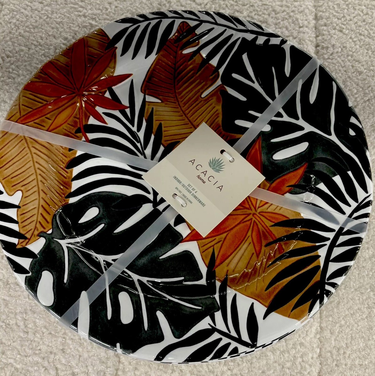 Acacia Home Melamine Brown Dinner Plates 11