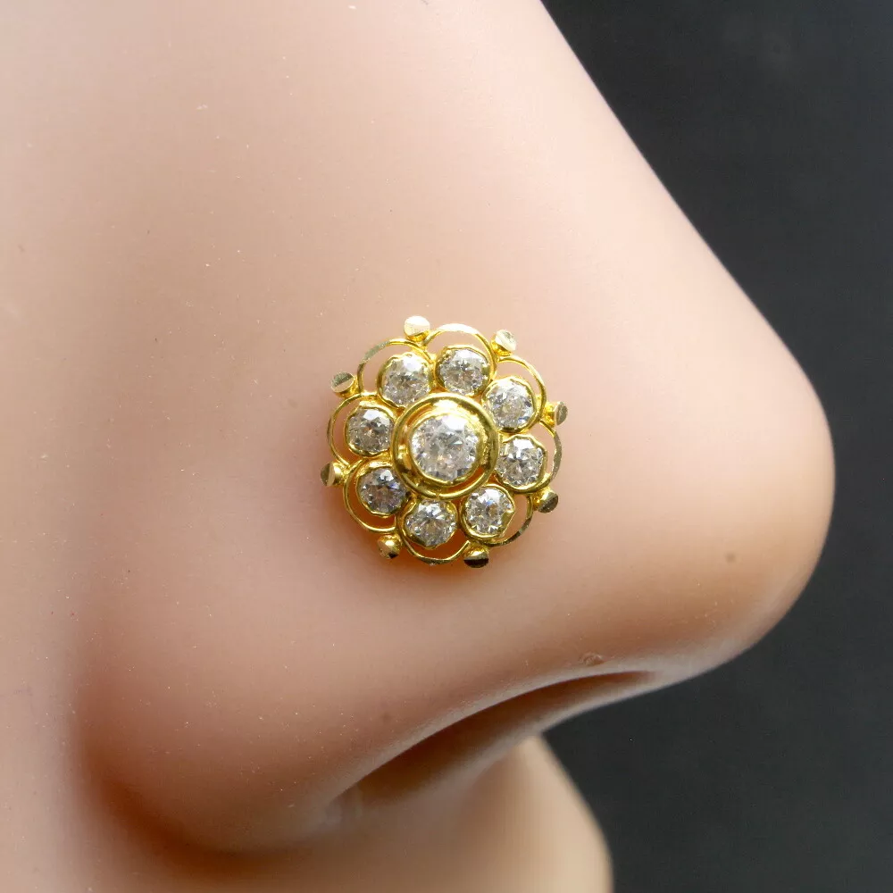 14kt LV Nose Stud — STATEMENT GOLD