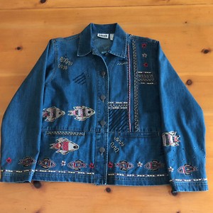 chicos embroidered denim jacket