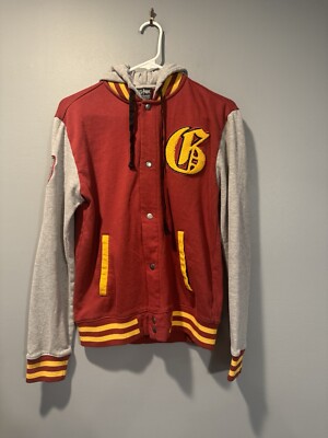 Harry Potter Gryffindor Letterman Varsity Jacket Hoodie Hogwarts Small Snap Red