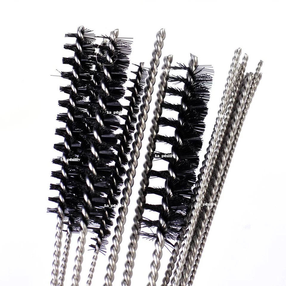 5 Brushes 10 Cleaning Needles Motorcycle Carburetor Carbon Dirt Jet Remove Tool Foto 3 de 4