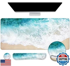 LATEEFAH Mouse Pad with Wrist Rest, Large Mouse Pad, Ergonomic Gaming Desk Pa