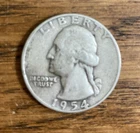 1954 D Silver HIGHER GRADE VF+ Washington Quarter Free Shipping