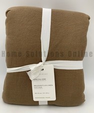 Pottery Barn Belgian Flax Linen Duvet Cover Toffee Brown King Cal Q10X