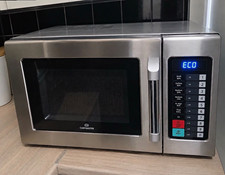 Chefmaster 25L 900W Countertop Microwave Defrost Timer Stainless Steel Silver
