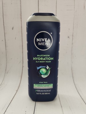 Nivea Men Maximum Hydration 3 In 1 Body Wash, Aloe Vera, 16.9 fl oz