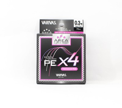 Varivas P.E Linie Super Trout Area PE X4 Pink 75m P.E 0.3 Max 7lb (8058)