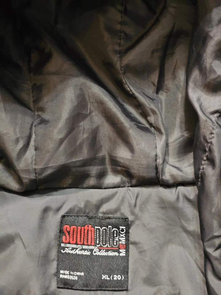Chaqueta acolchada vintage Y2K Southpole gris oscuro para hombre talla M/L etiquetada (XL-20) Foto 3 de 4