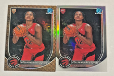 (2) 2025-26 BOWMAN CHROME COLLIN MURRAY-BOYLES ROOKIE STEEL METAL REFRACTOR /100