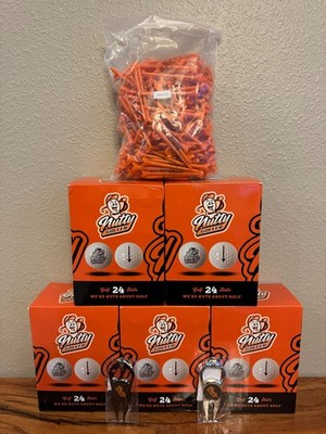 10 dozen NEW golf balls w/ 200 plastic tees & repair tool - Nutty Golfer package