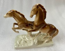 Royal Dux running horses Porcelain figurine m...