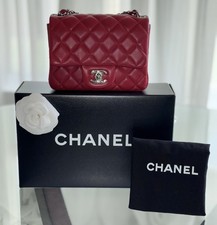 AUTH New Chanel Red Square Mini Flap Bag DISCONTINUED Better Quality