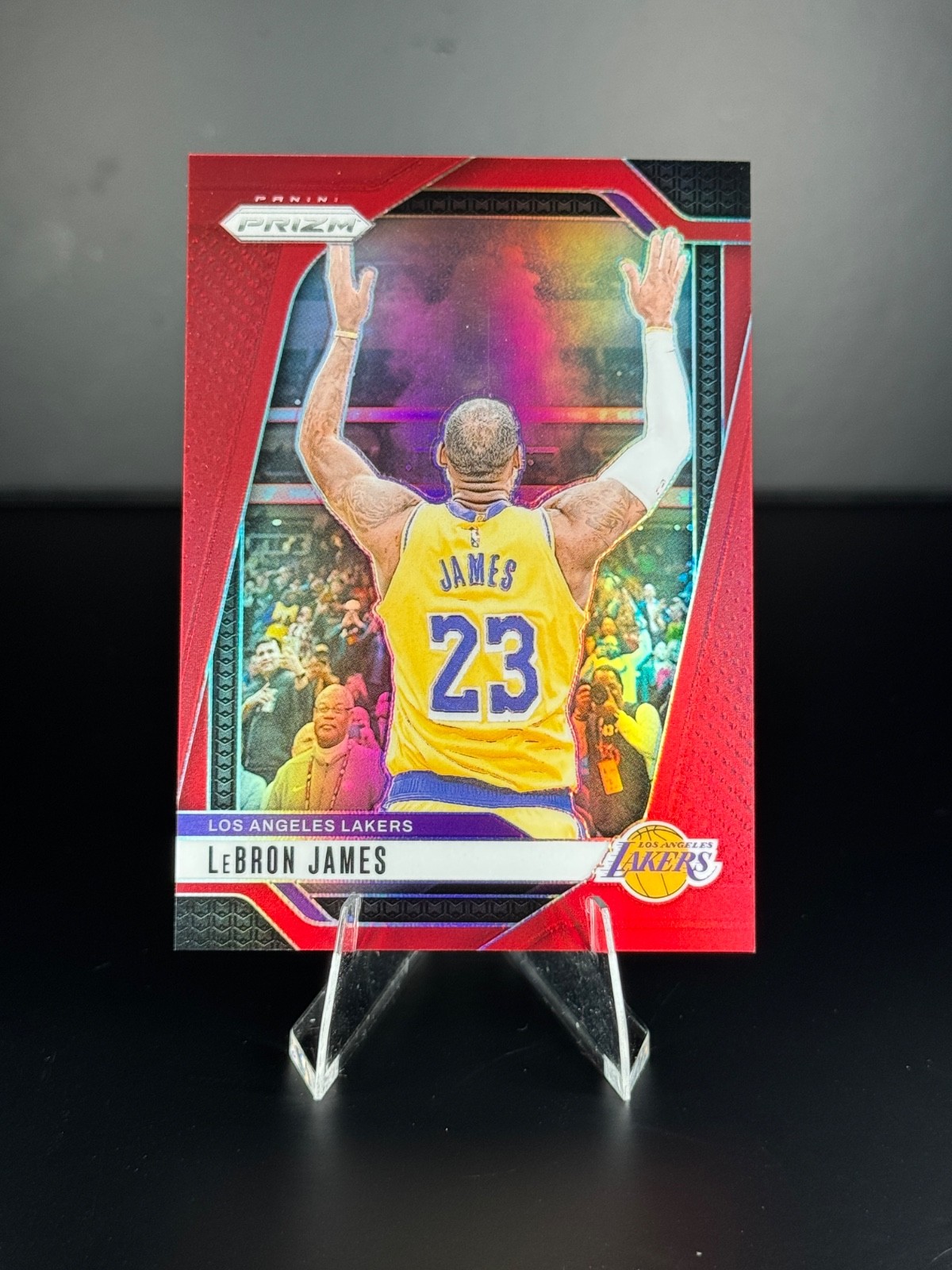 2024 Panini - LeBron James Chalk Toss #130 Red Prizm /299 Lakers King James SP