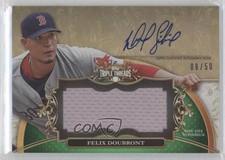 2013 Topps Triple Threads Jumbo Relics Emerald 8/50 Felix Doubront Auto 8q4