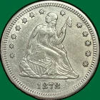 1878 Seated Liberty Quarter Almost Uncirculated AU Coin #43595