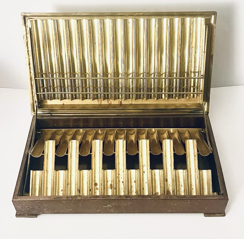 Vintage Brass Cigarette Case by Park Sherman - 4”x7.25”x1”