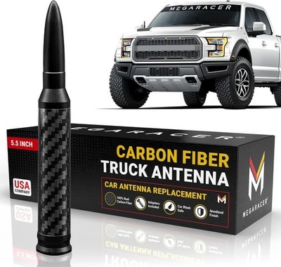 Antena Bala 50 Cal Fibra Carbono Negra Camioneta