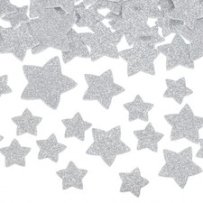 228Pcs Glitter Foam Stickers 3 Size Self-Adhesive Star Shape Sticker Silver