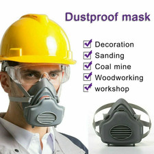 Safety Gas Mask Respirator Half Face Protect Painting Spray Facepiece w/Filters