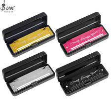 Professional 10 Hole 10 Tone Harmonica Color C Tone Harmonicas with Case Christm