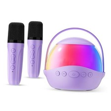 Mini Karaoke Machine Gifts for Kids Adults, Portable Karaoke Purple Round