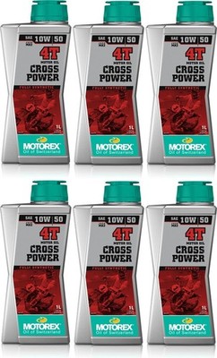 6 Bottles Motorex 10W-50 Cross Power Synthetic 4T Engine Oil Motorcycle Racing
